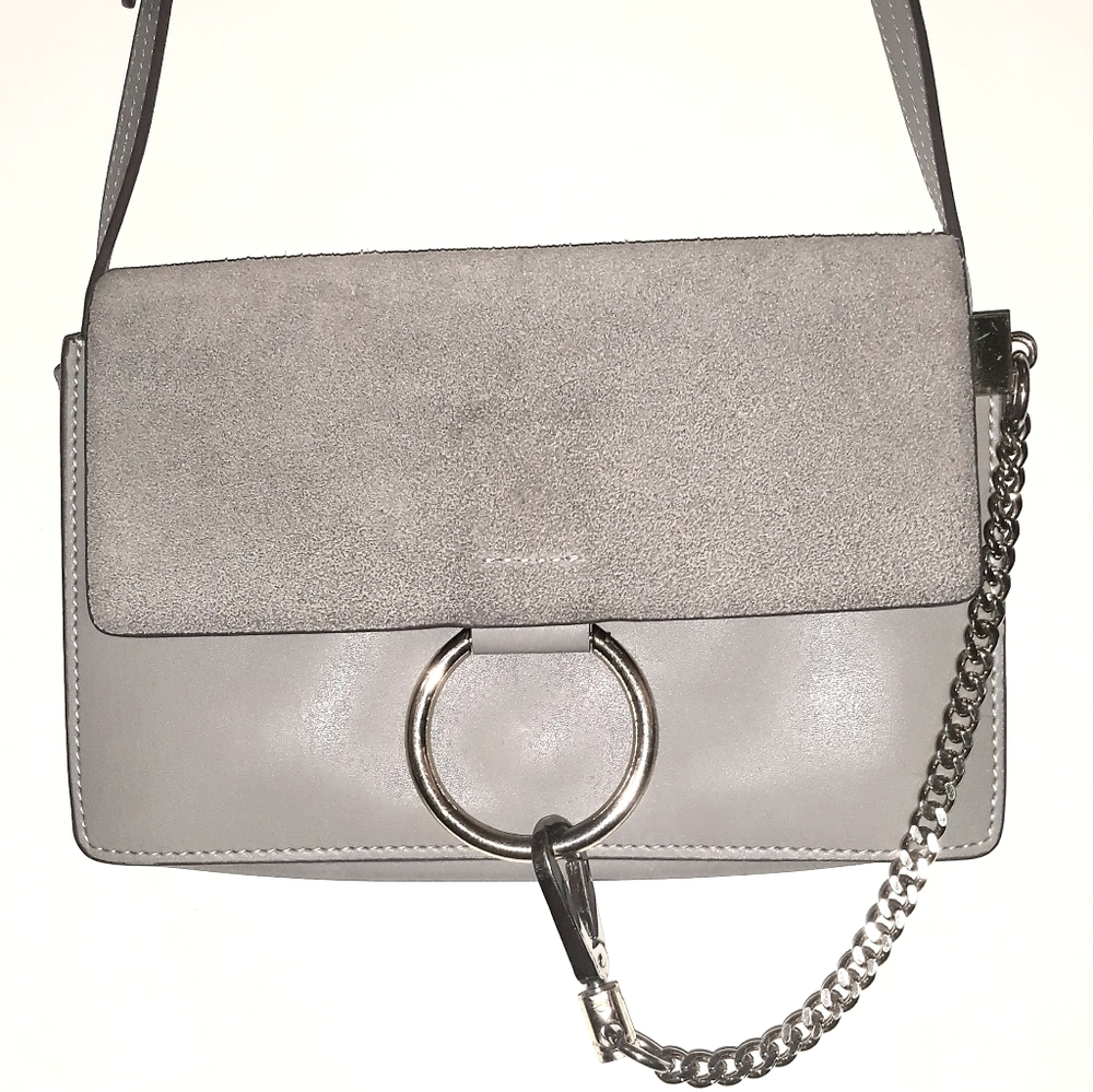 Genuine Leather Shoulder Bag with Chain
